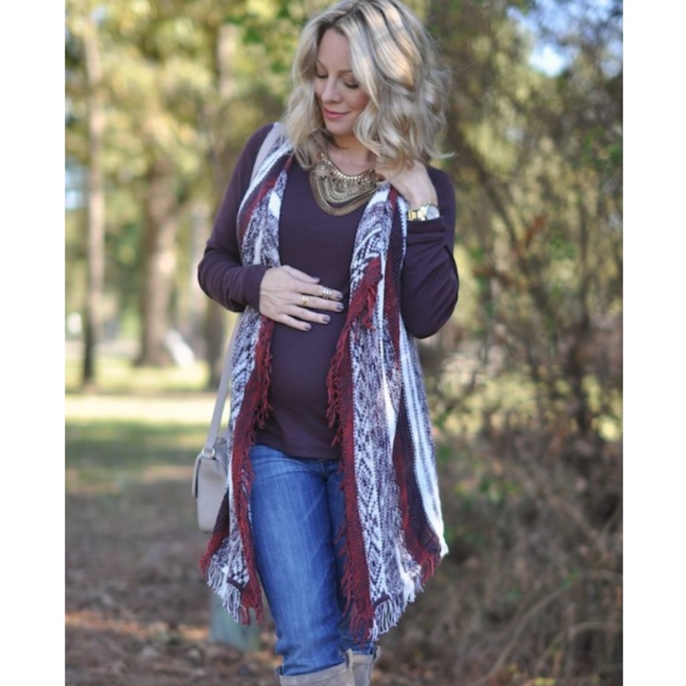 Anthropologie Sun & Shadow Fringe Sweater Vest